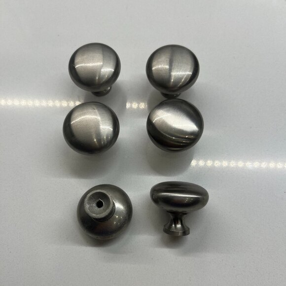 Silver Cabinet Knobs with Screws Set of Six - Picture 1 of 3